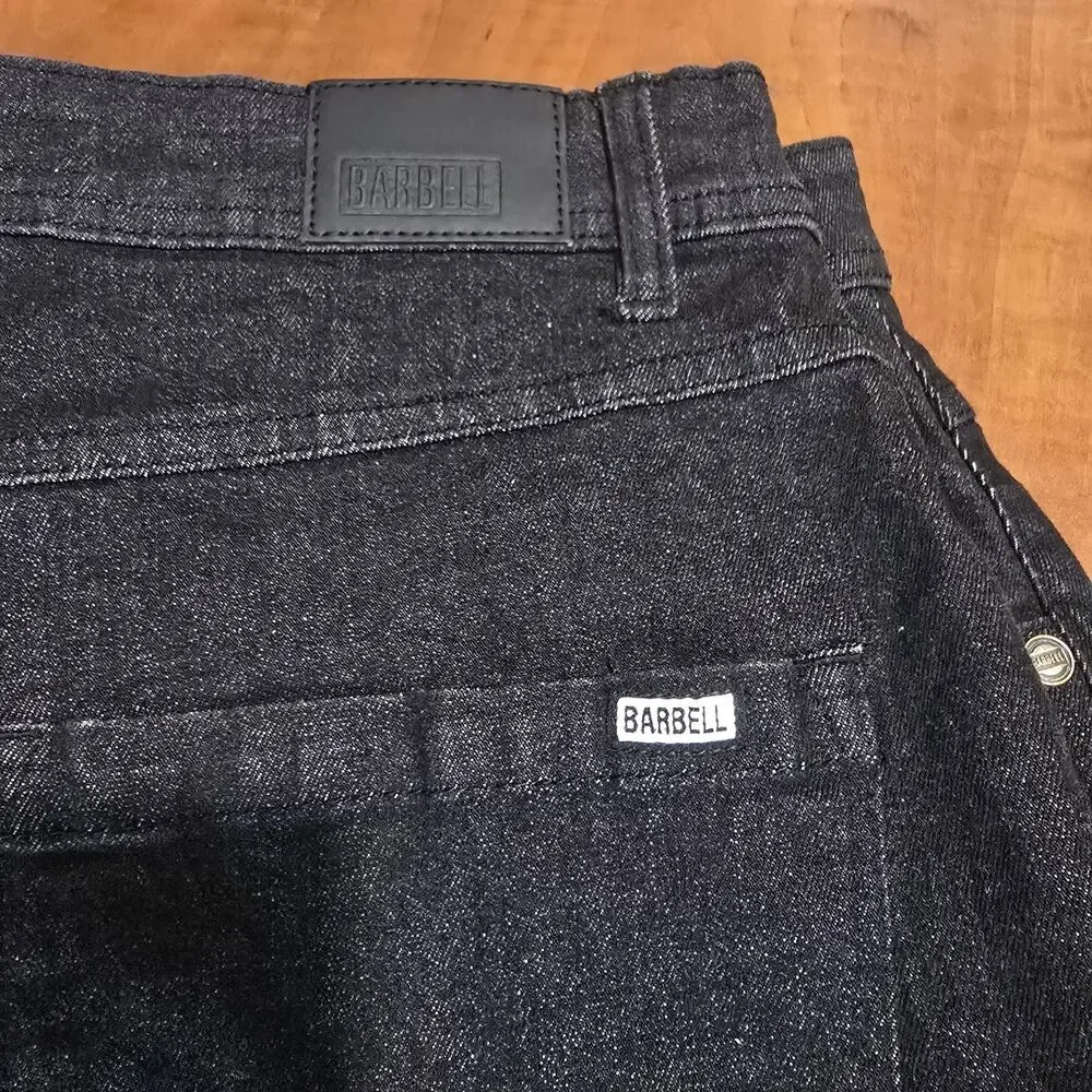 Barbell Apparel Mens Straight Leg Athletic Fit 5 Pocket Cotton Blend Jeans 36x28